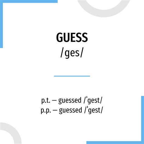 guess en ingles pasado|guessing conjugation.